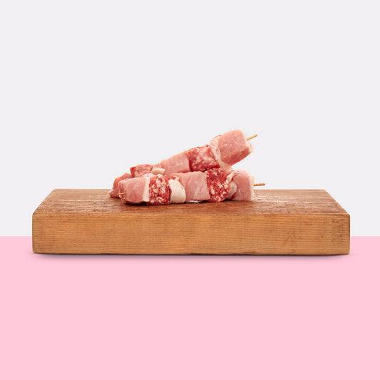 Skewer with Sambucano Bio pork approx. 290 gr (2 pieces) - €/KG 14.90